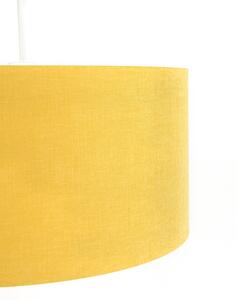 Hängande lampa vit med gul skugga 50 cm - Combi 1