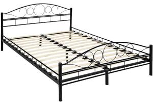 TecTake GmbH 404515 sängram i metall - 200 x 140 cm, svart/svart