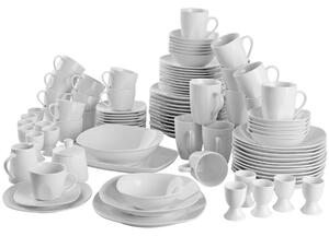 TecTake GmbH 405813 servis salerno i porslin, för 12 personer, 100-delar - vit