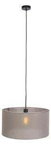 Landshängande lampa svart med taupe-skugga 50 cm - Combi 1