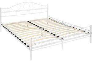TecTake GmbH 404518 sängram i metall - 200 x 180 cm, vit/vit