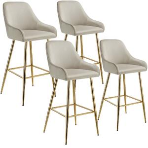 TecTake GmbH 405880 barstol avane med ryggstöd i sammetslook - uppsättning om 4
