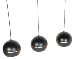 Design hängande lampa svart med gyllene interiör 3 ljus - Buell
