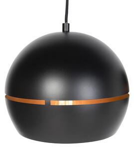 Design hängande lampa svart med gyllene interiör 3 ljus - Buell