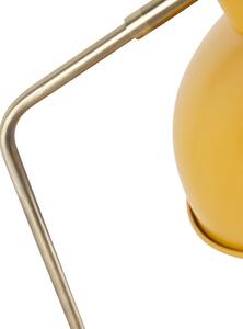 Retro bordlampa gul med brons - Milou