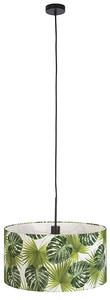 Botanisk hängande lampa svart med bladskärm 50cm - Combi 1