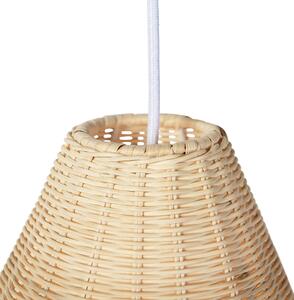 Lantlig hängande lampa bambu och vit - Bambu