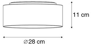 Taklampa grå 28 cm inkl LED - Drum Combi