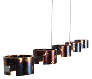 Modern hängande lampa bränt stål 98 cm inkl. LED 5 -lampor - Kiko