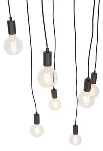 Modern hängande lampa svart 60 cm 10-ljus - Facil