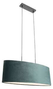 Moderne hanglamp zwart met kap green 2-lichts - Tanbor