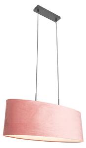 Modern hänglampa svart med skärm rosa 2-light - Tanbor