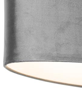 Modern hänglampa svart med skärm grå 2-light - Tanbor