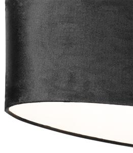 Modern hänglampa svart med skärm svart 2-light - Tanbor