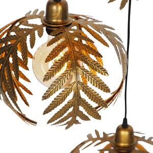 Vintage hängande lampa mässing 5 -ljus - Botanica