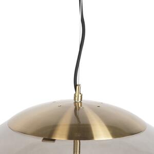 Modern hängande lampa mässing med rökglas 50 cm - Kula