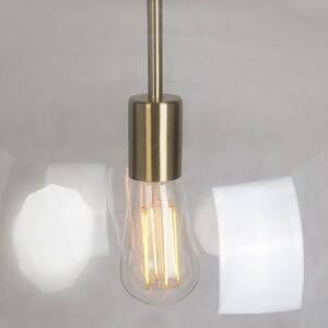 Modern hängande lampa mässing med rökglas 50 cm - Kula