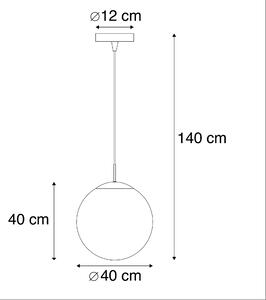 Modern hänglampa mässing med rökglas 40 cm - Kula
