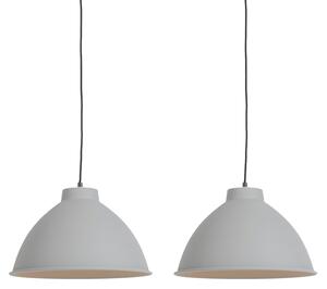 Uppsättning av 2 skandinaviska hängande lampor grå - Anterio 38 Basic