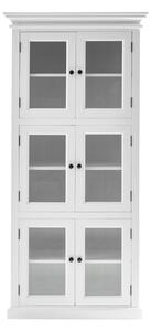 NOVASOLO Halifax vitrinskåp - vit mahogny med 6 dörrar