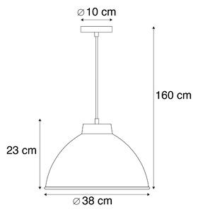 Uppsättning av 2 skandinaviska hängande lampor grå - Anterio 38 Basic