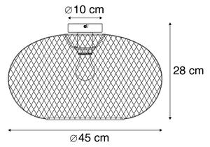 Modern taklampa svart 45 cm - Mesh Ball