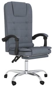 Kontorsstol med massage mörkgrå sammet