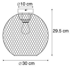 Modern taklampa svart 30 cm - Mesh Ball