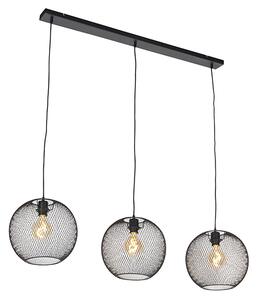 Modern hängande lampa svart 3-ljus - Mesh Ball