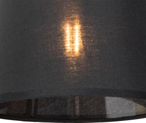 Modern vägglampa svart och stål med läslampa - Renier