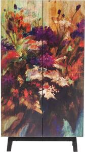 KARE DESIGN Fleur Cabinet - Mangoträ med Flerfärgat Blommotiv, med 2 Luckor och 5 Hyllor