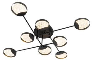 Taklampa svart inkl LED 3-stegs dimbara 8 lampor - Patrick