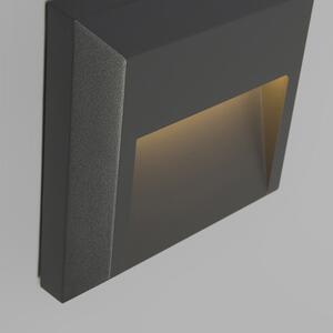 Uppsättning av två moderna vägglampor mörkgrå inkl LED - Gem 2