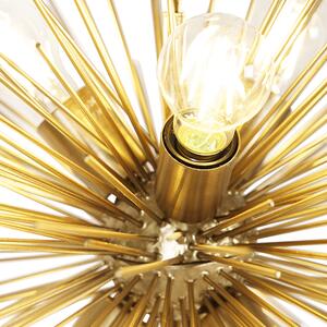 Art Deco hänglampa guld 6-ljus - kvast