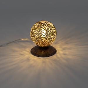 Lantlig bordslampa rostbrun 10 cm - Kreta