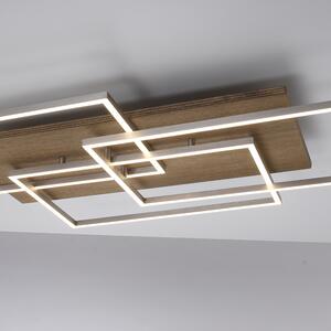 Taklampa trä fyrkant inkl LED 3-ljus med fjärrkontroll - Ajdin
