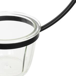 Modern hänglampa svart med glas rund - Roslini