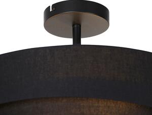 Modern taklampa svart 45 cm 3-ljus - Drum Trio