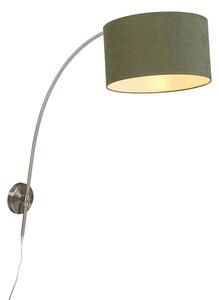 Väggbåglampa i stål med skuggrön 35/35/20 justerbar