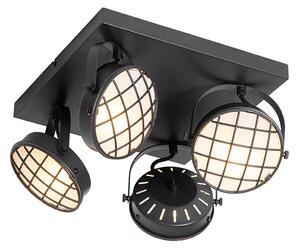 Vintage spot black square 4-light - Tamina