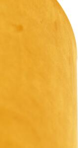 Velour lampskärm gul 35/35/20 med gyllene inredning