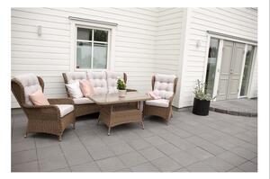 VENTURE DESIGN Washington Soffa Trädgårdsset 3 + 2+ 1-sits med Naturfärgade Dynor - Naturlig Rotting