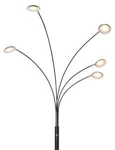Design golvlampa svart inkl LED 5-ljus - Sixties Trento