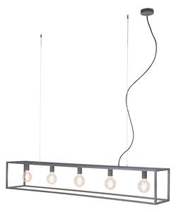 Industriell hängande lampa grå 5-ljus - Bur
