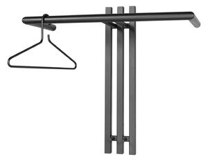 SPINDER DESIGN Senza klädhängare, med 2 krokar och klädstång - svart stål