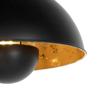 Industriella hänglampor svart med guld 2-lampor - Magna Eglip