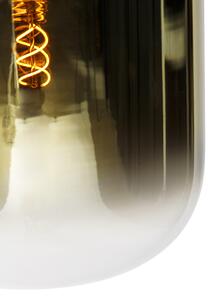 Design hänglampa svart med guldglas 2-light - Bliss