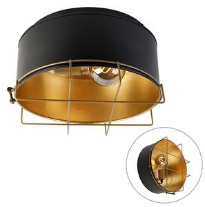 Industriell taklampa svart med guld 35 cm - Barril