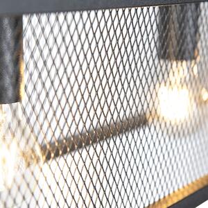 Industriell hänglampa svart med mesh 4 lampor - Bur