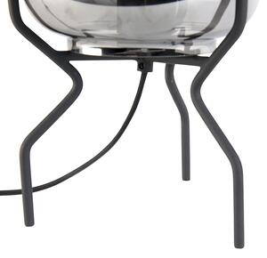 Design bordslampa svart med rökglas - Bliss